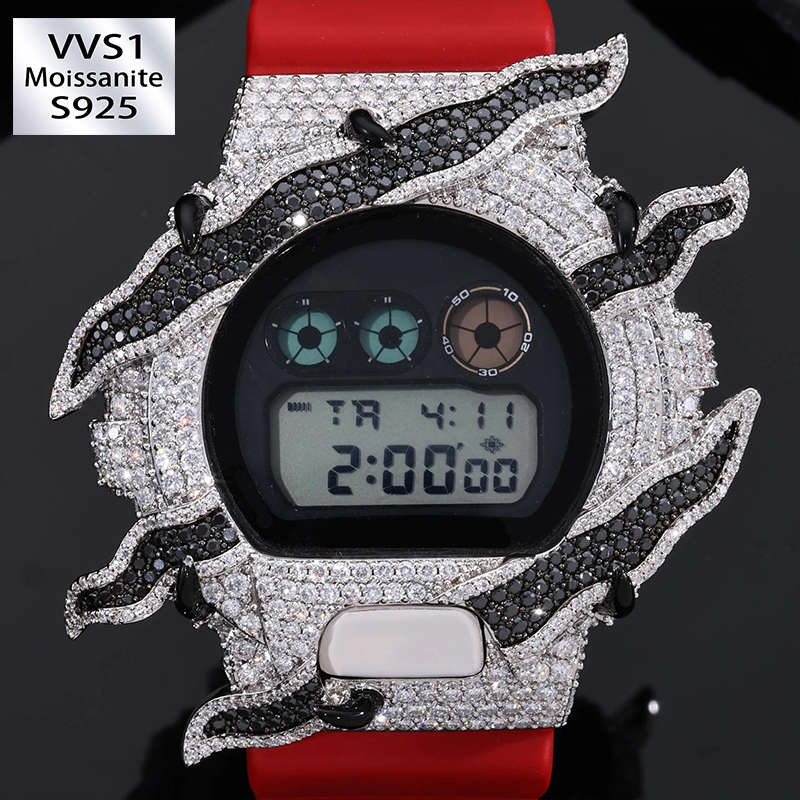 S925 Moissanite Flame Watch Case for DW6900 SERIES