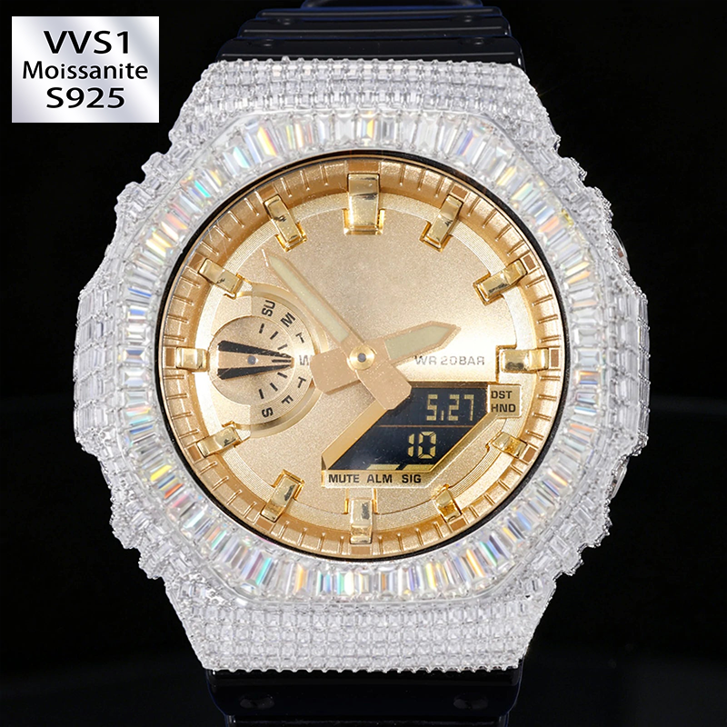 Full Baguette Moissanite Bust Down Bezel for GA2100
