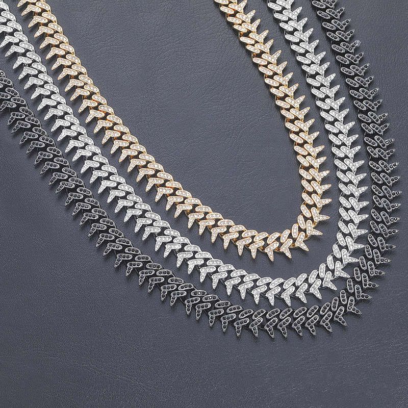 Iced 13mm Moissanite Rivet Spike Thorns Cuban Chain and Bracelet Set