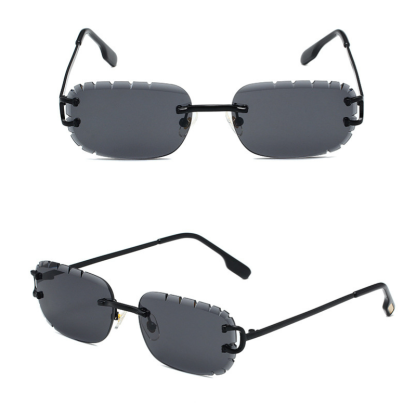 New Pattern Cut Edge Oval Frameless Sunglasses