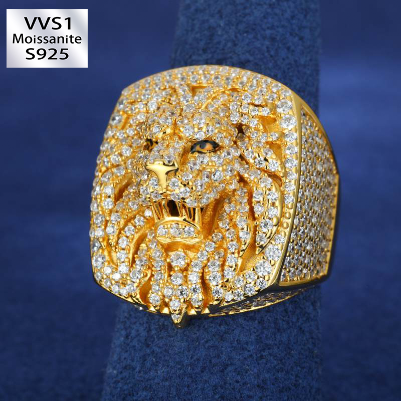 Moissanite Hip Hop Lion King Ring