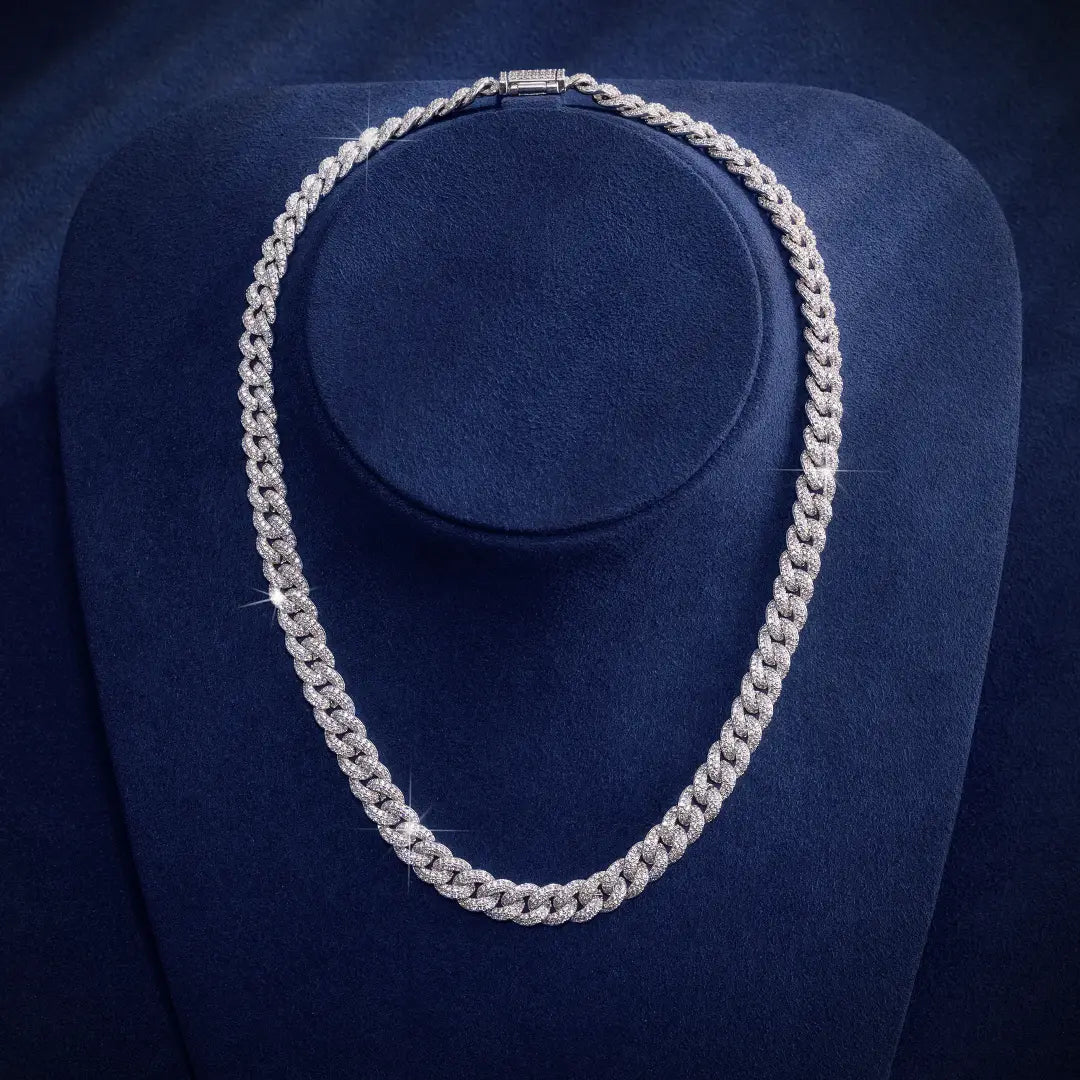 10mm Moissanite Diamond Cuban Link Chain