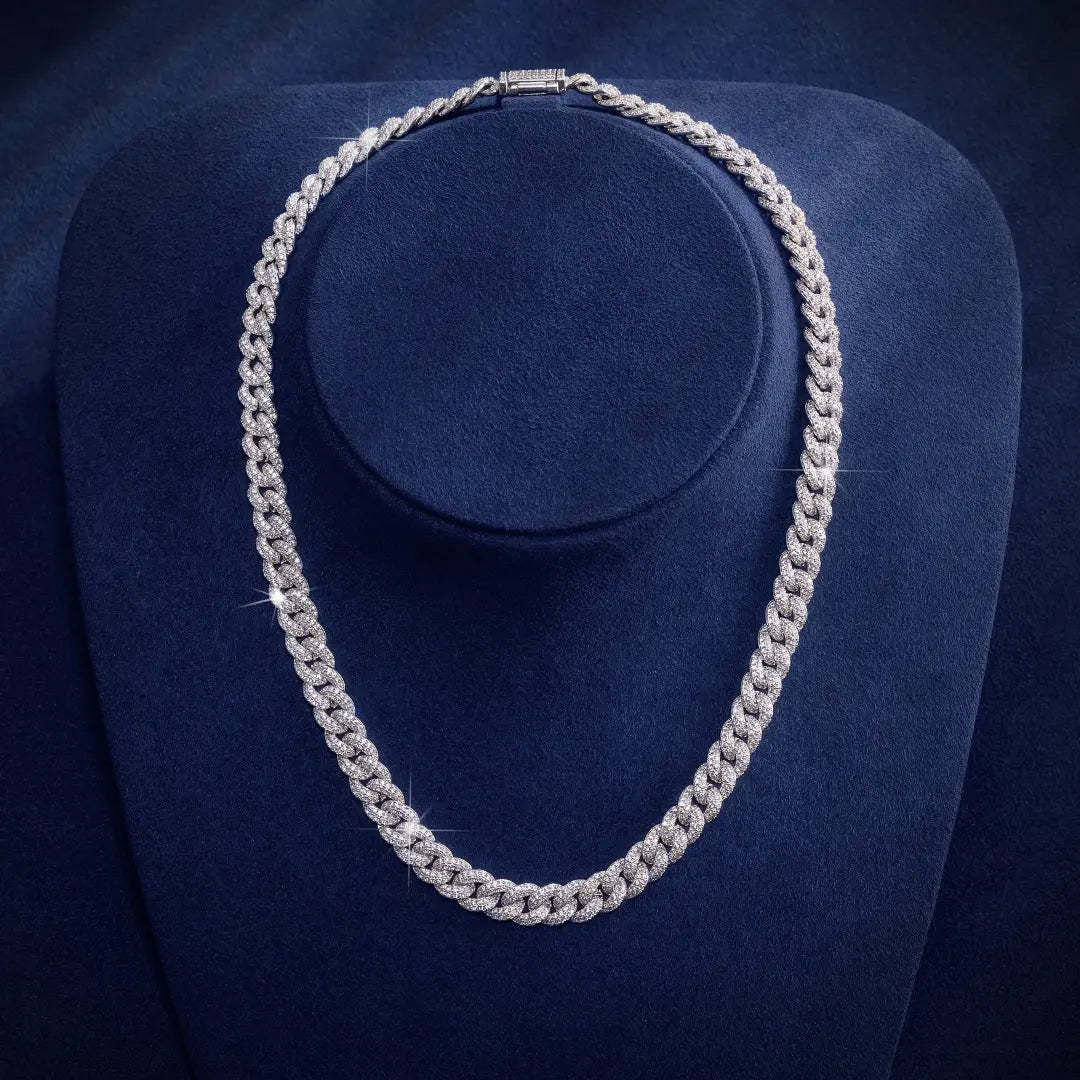 10mm Moissanite Diamond Cuban Link Chain