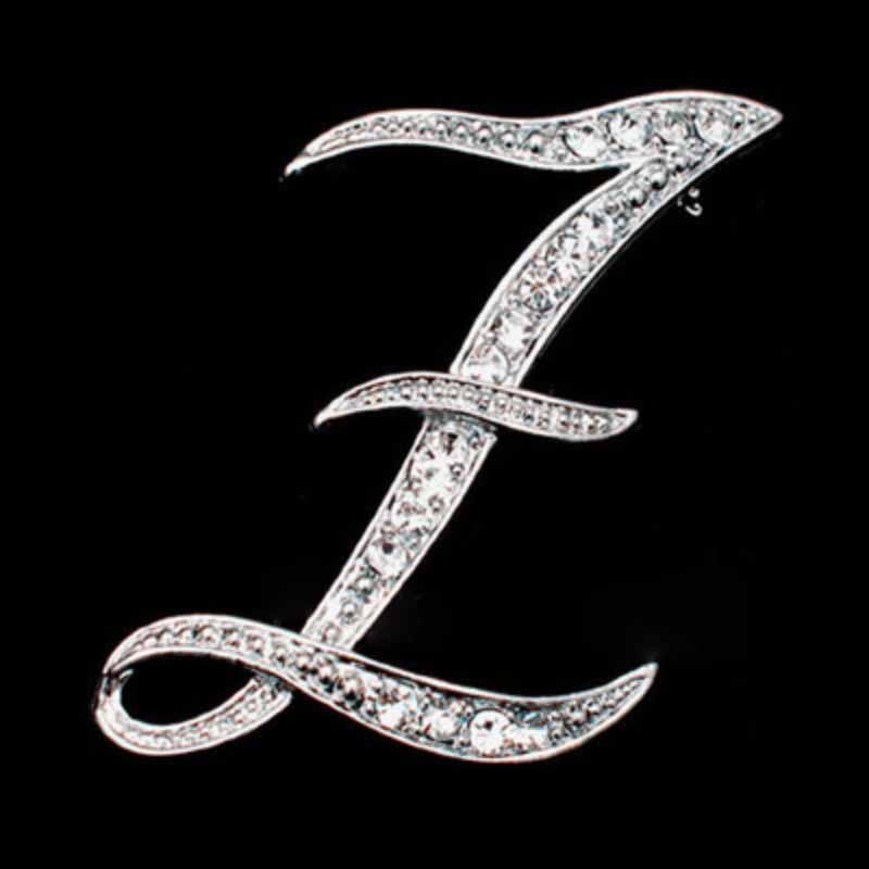 Moissanite Initial Letter Brooch – Sparkle with Style