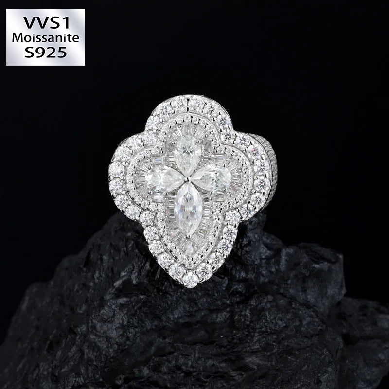 Moissanite Luxury Shaped Clovers Ring