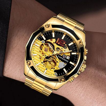 Waterproof Skeleton Mechanical Automatic Watch for Men
