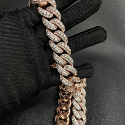 18mm Moissanite Hip-Hop Bubble Cuban Chain