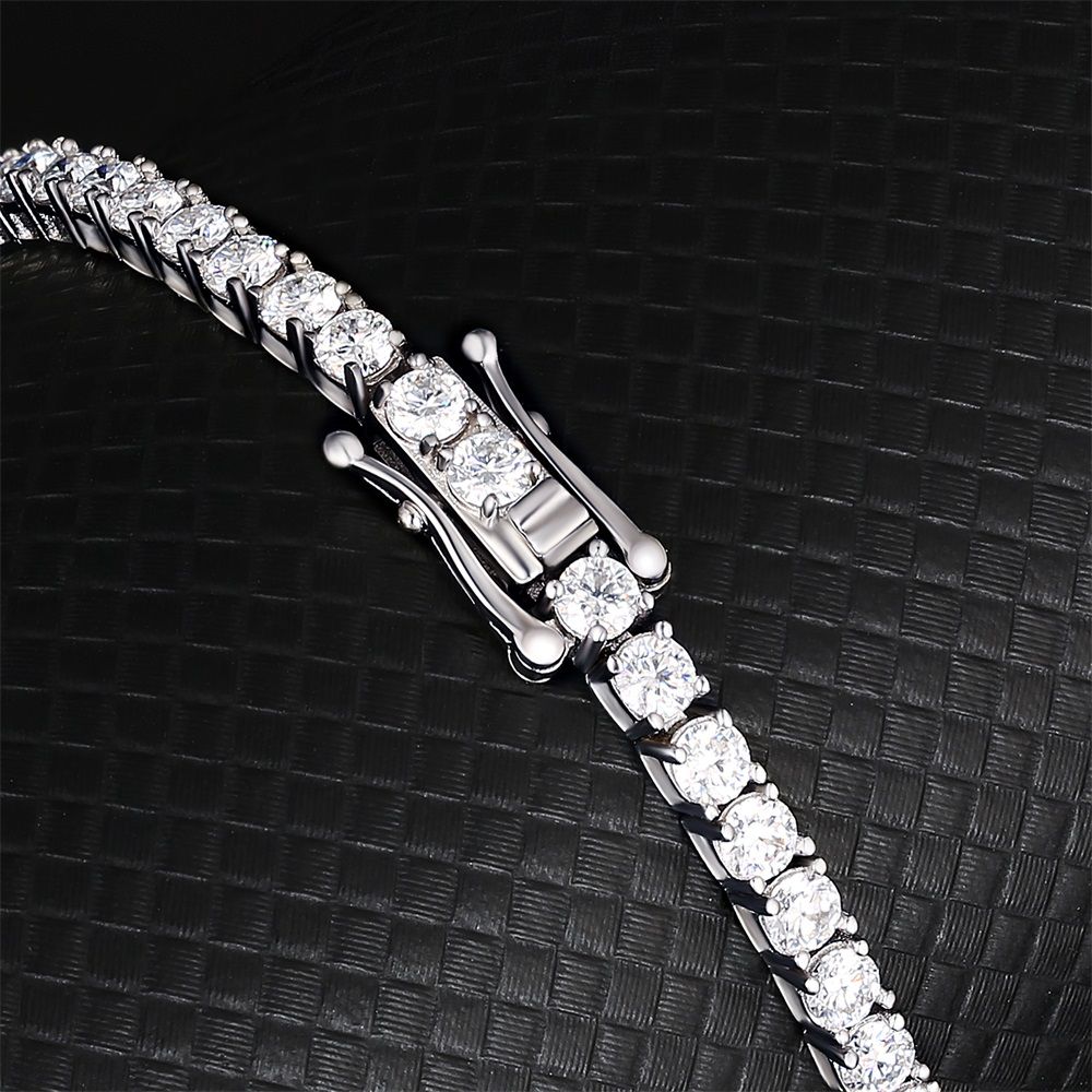 5 Carats 3mm VVS1 Moissanite White Gold Tennis Bracelet