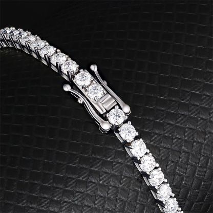 5 Carats 3mm VVS1 Moissanite White Gold Tennis Bracelet