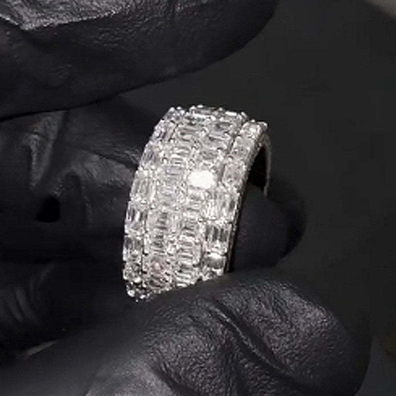 Moissanite Luxury Four-row Diamond Ring