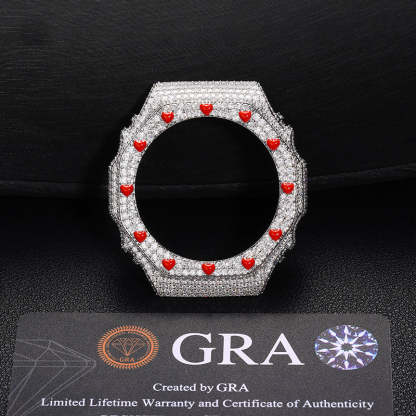 GA2100GB Moissanite Enamel Heart Watch Case Bezel