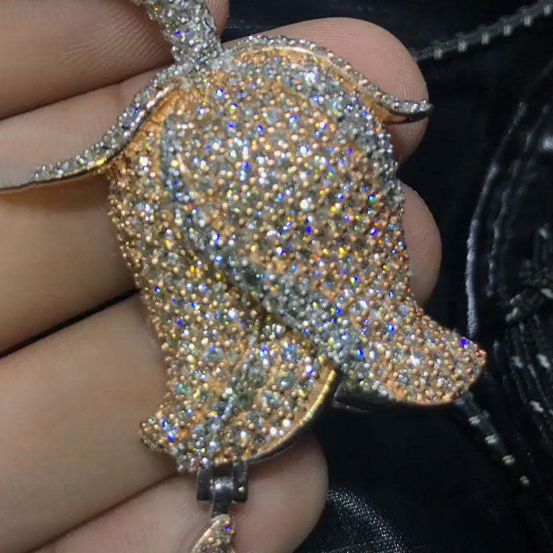 Moissanite Vivid Bouquet of Rose Pendant