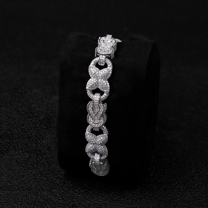 Moissanite Diamond-Shaped Horseshoe Buckle Bracelet