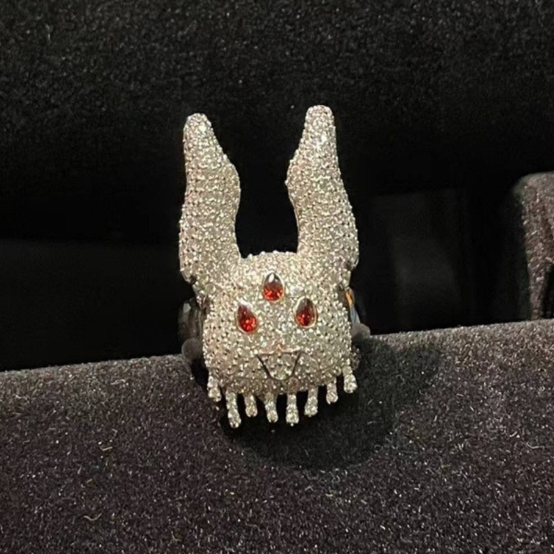 Moissanite Hip Hop Bunny Open Ring