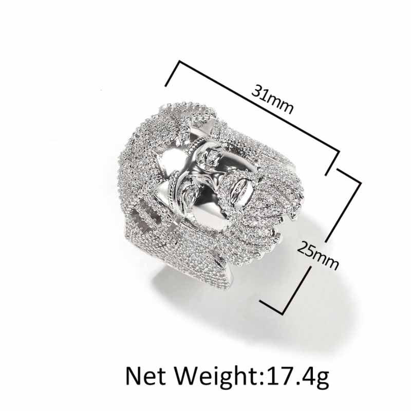 Moissanite Hip Hop Retro Jesus Portrait Ring