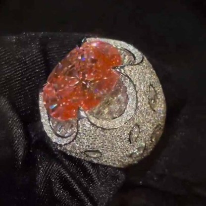 Moissanite Gemstone Dinosaur Egg Ring