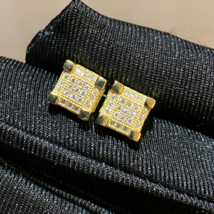 S925 Silver Moissanite Classic Square Earrings