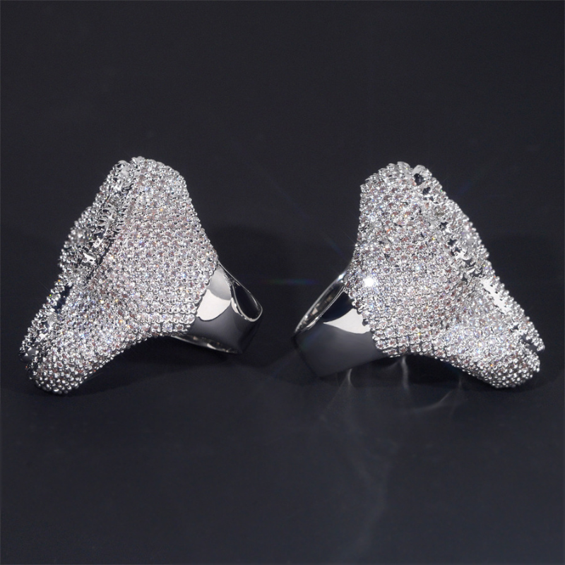 Moissanite Luxury Hip Hop Personality Cross Ring