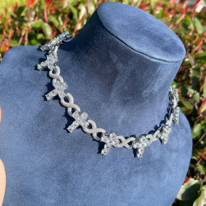 Moissanite Cross Thorns Unlimited 8-figure Cuban Chain