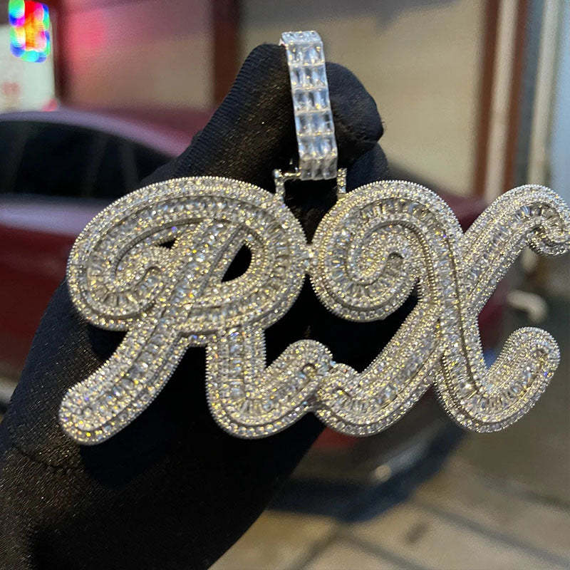 Moissanite Elegant Lettering Custom Pendant