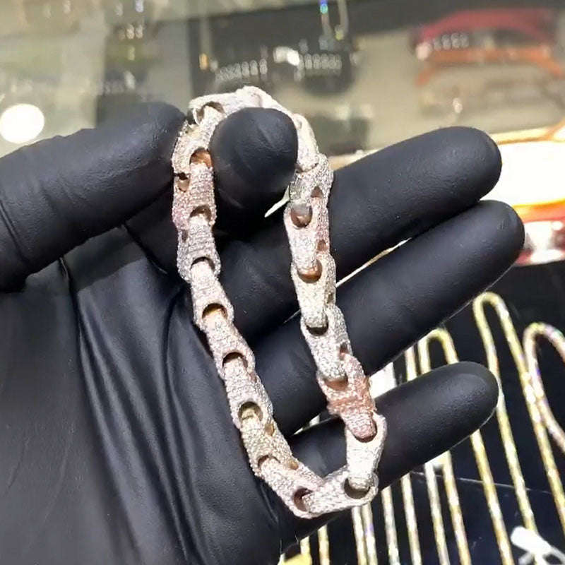 Moissanite Hip Hop Personalized Cylinder Cross Bracelet