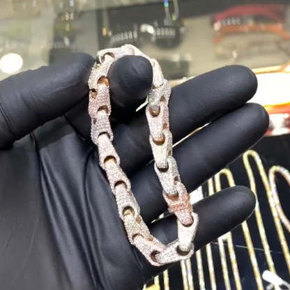 Moissanite Hip Hop Personalized Cylinder Cross Bracelet