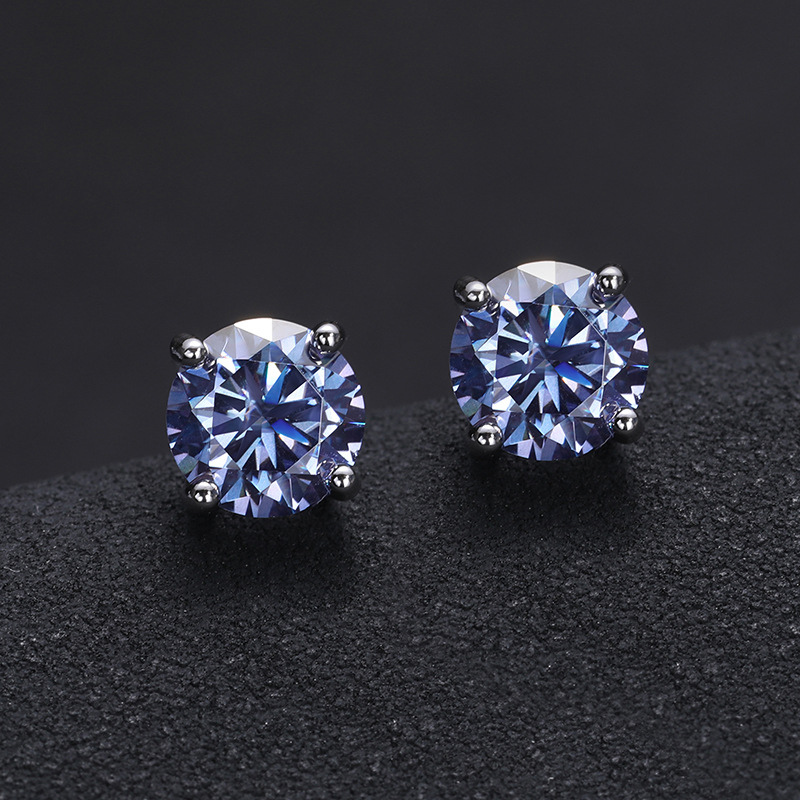 S925 Silver 1 Carat Moissanite Earrings