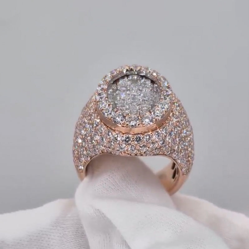 T-shaped Moissanite Men's Ring