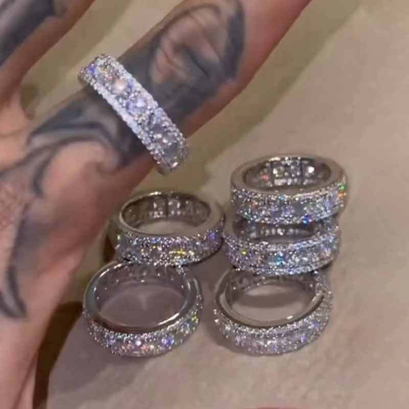 Moissanite Ice King Eternity Band Ring