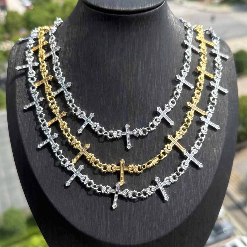 Moissanite Hip Hop Thorn Cross Chain