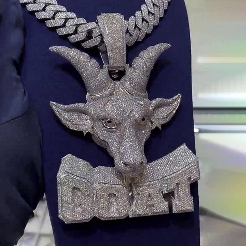 Moissanite Three-dimensional Goat Pendant (Smaller Version)