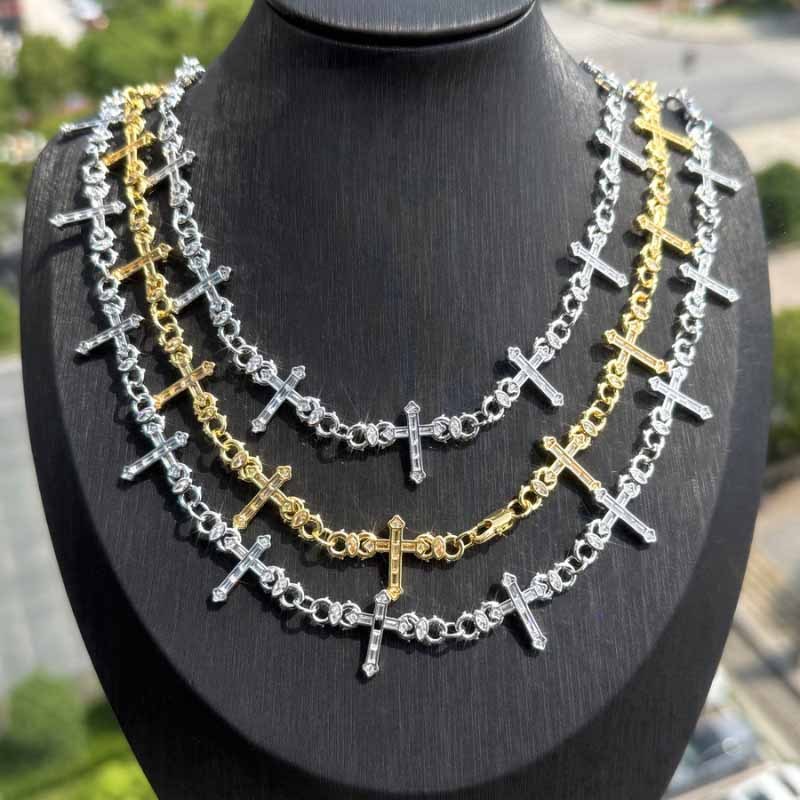 Moissanite Hip Hop Thorn Cross Chain