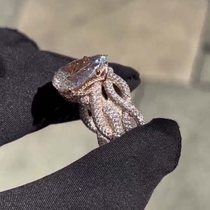 Spirit Snake Entanglement Pear Moissanite Ring