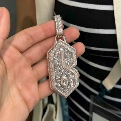Visual Center Number 6 Moissanite Pendant
