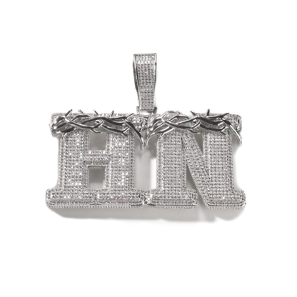Moissanite Hip Hop Crown of Thorns Custom Letter Pendant