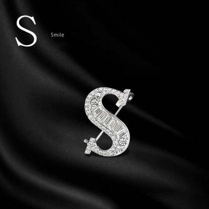 Moissanite Hip Hop Letter Brooch