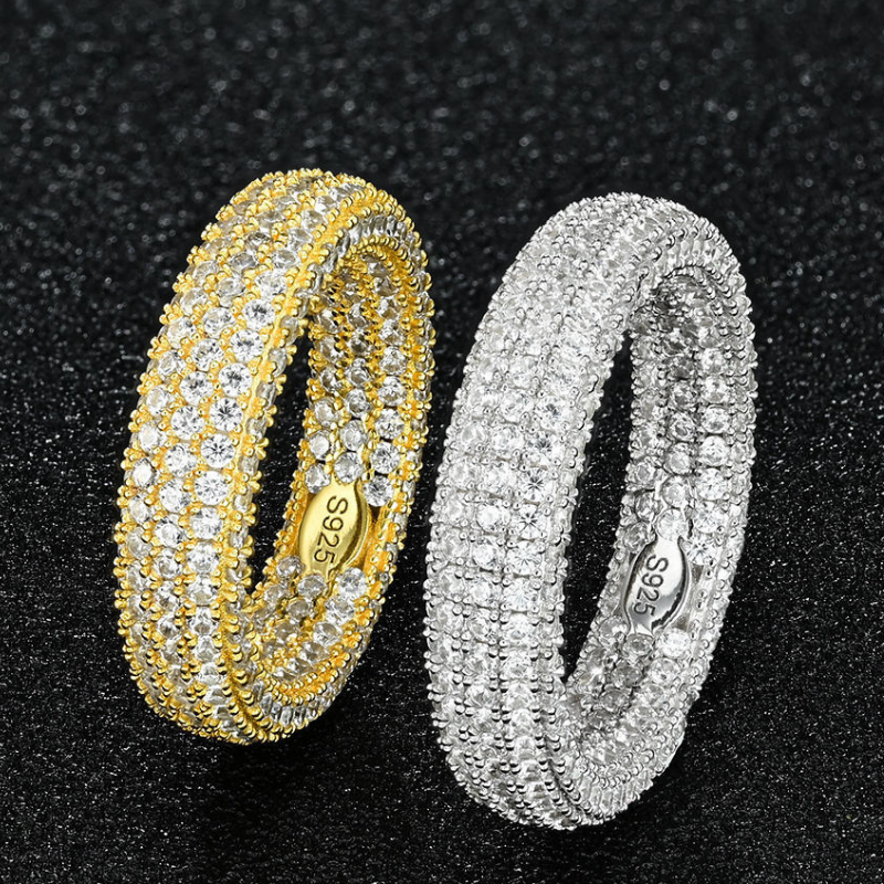 S925 Silver Moissanite Full Diamond Ring