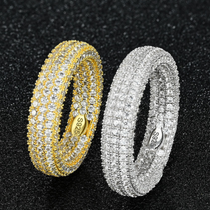 S925 Silver Moissanite Full Diamond Ring