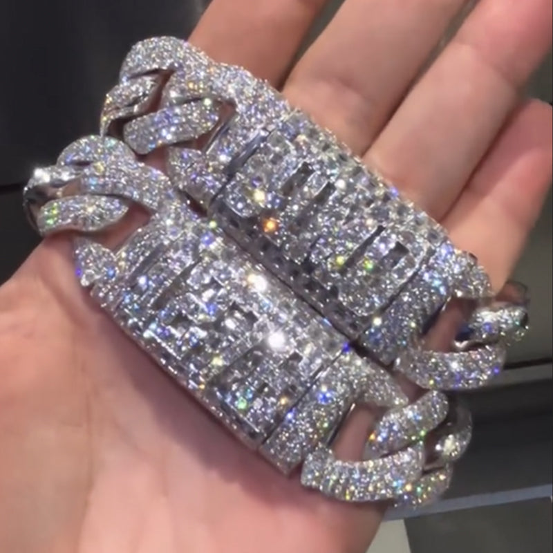 24mm Moissanite Custom Cuban Link Bracelet