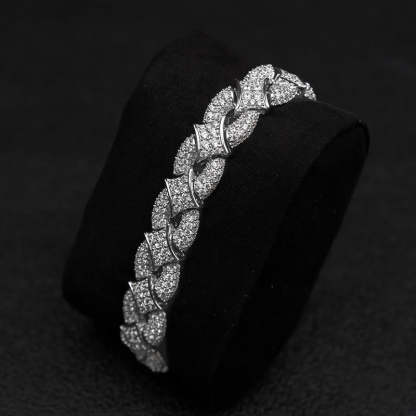 Iced Out Rhombus Interlocking Moissanite Bracelet