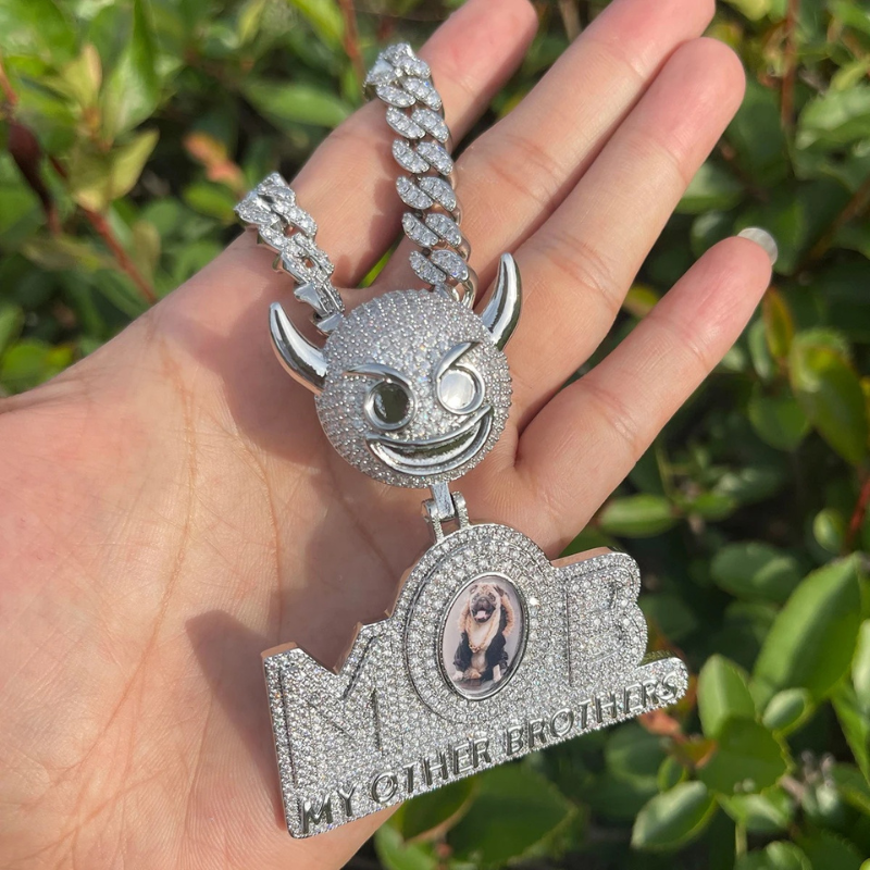 Moissanite Demon Button Personality Letter Splicing can be Customized 