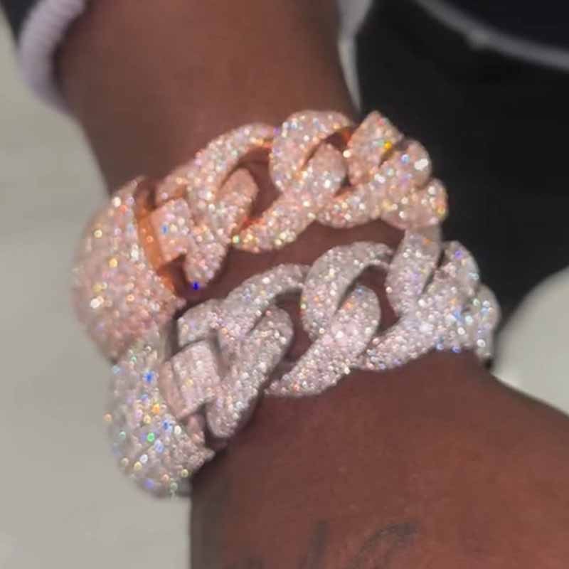 Moissanite Sparkling Cuban Bracelet