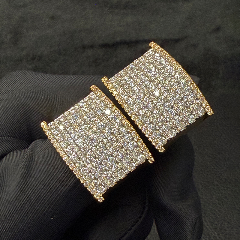 T-shaped Moissanite Flat Curved Design Men's Ring