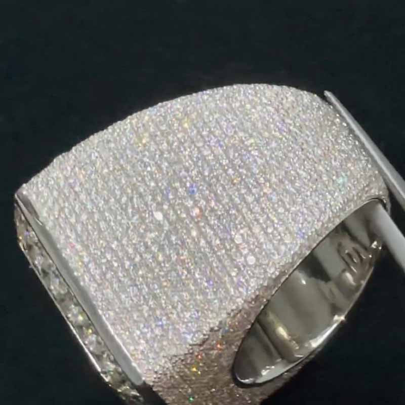 Moissanite Big Square Baguette Ring