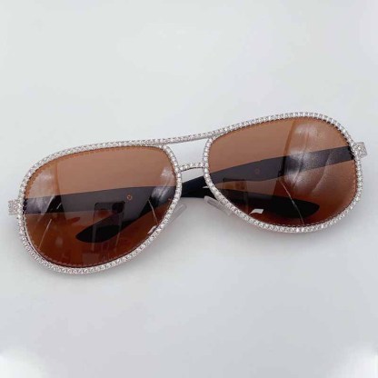 Moissanite Hip-Hop Brown Sunglasses