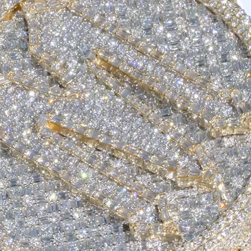 S925 Moissanite Letter M Round Pendant