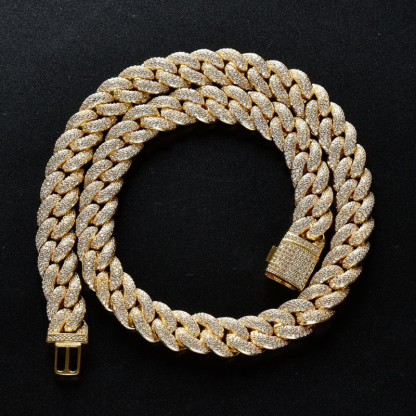 14mm Moissanite Miami Style Cuban Chain