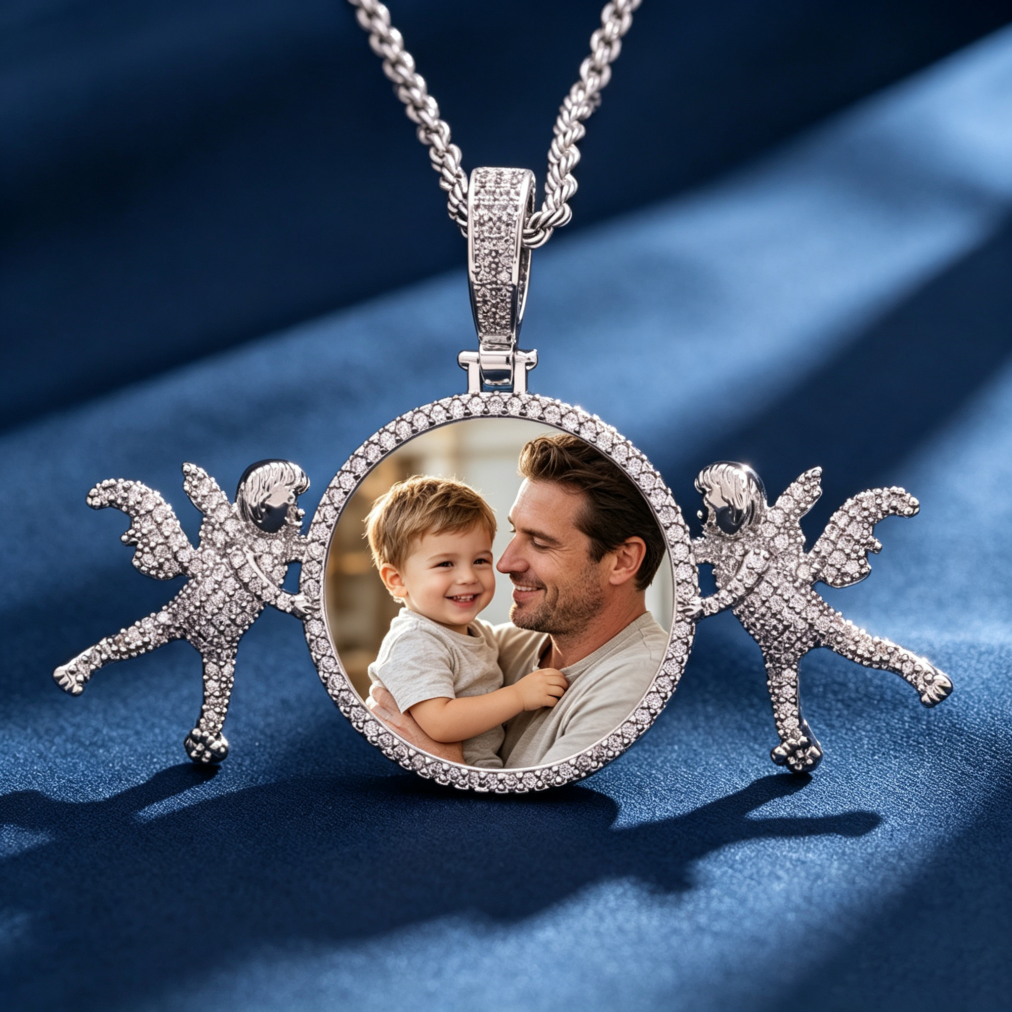 78mm Moissanite Angel Photo Frame Ring