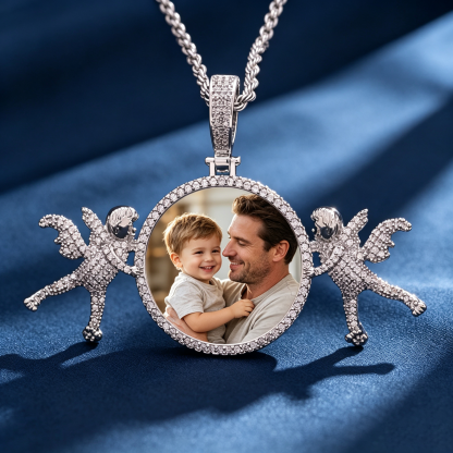78mm Moissanite Angel Photo Frame Ring