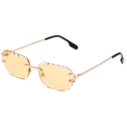 New Pattern Cut Edge Oval Frameless Sunglasses